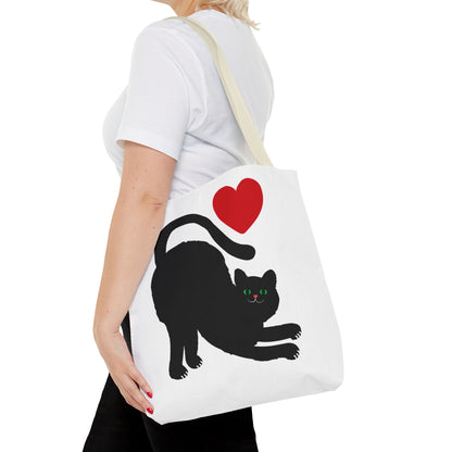 I ♥ Cat Tote Bag - Cute Black Cat Design for Cat Lovers