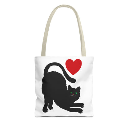 I ♥ Cat Tote Bag - Cute Black Cat Design for Cat Lovers