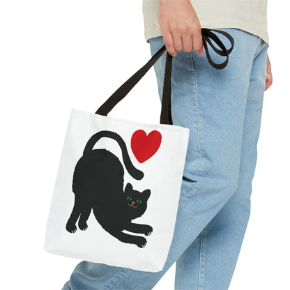 I ♥ Cat Tote Bag - Cute Black Cat Design for Cat Lovers