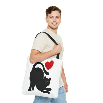 I ♥ Cat Tote Bag - Cute Black Cat Design for Cat Lovers