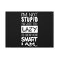 Inspirational Canvas Wall Art - 'I'm Not Stupid, I'm Just Too Lazy To Show How Smart I Am'