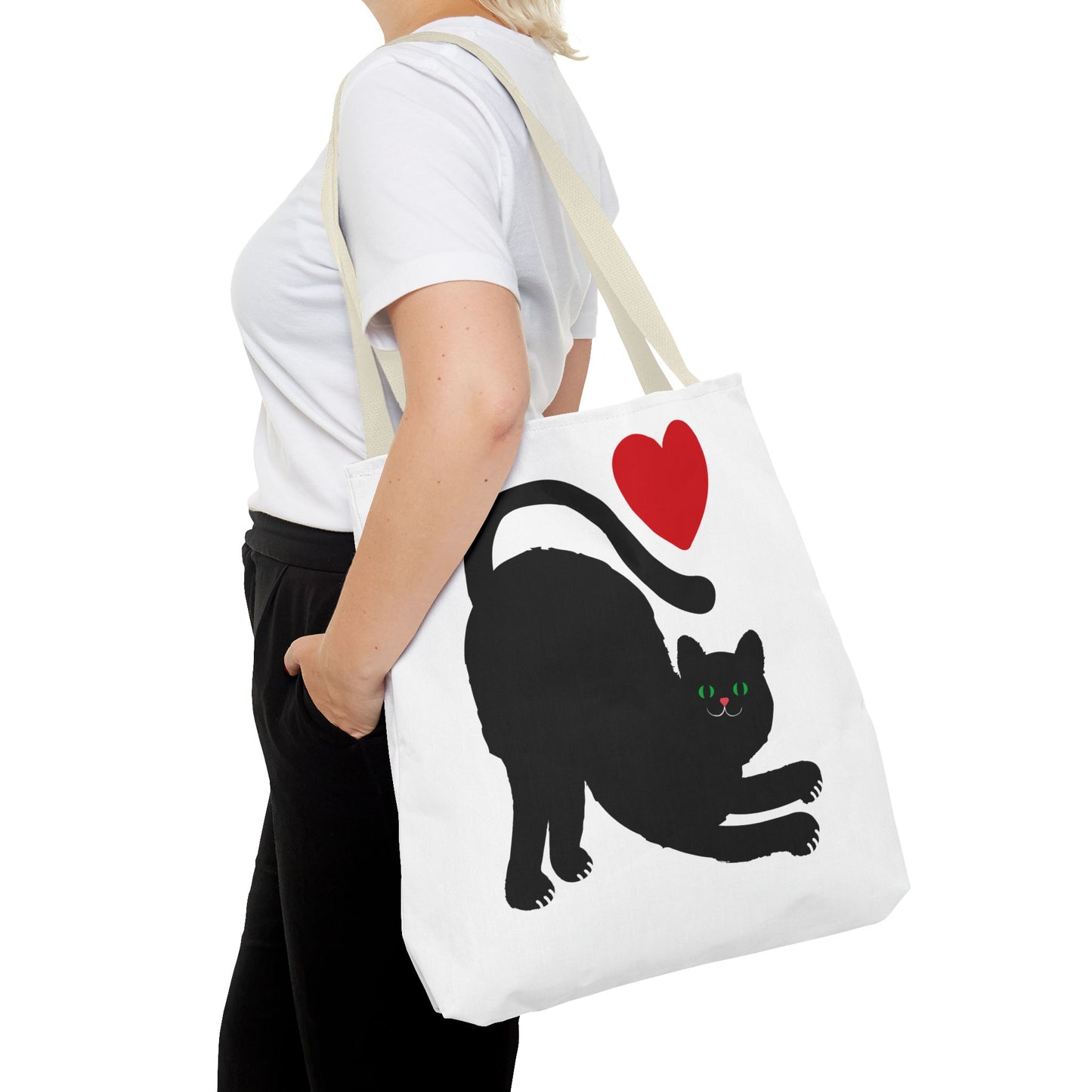 I ♥ Cat Tote Bag - Cute Black Cat Design for Cat Lovers