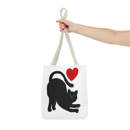 I ♥ Cat Tote Bag - Cute Black Cat Design for Cat Lovers