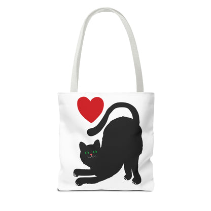 I ♥ Cat Tote Bag - Cute Black Cat Design for Cat Lovers