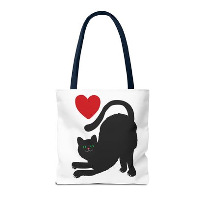 I ♥ Cat Tote Bag - Cute Black Cat Design for Cat Lovers