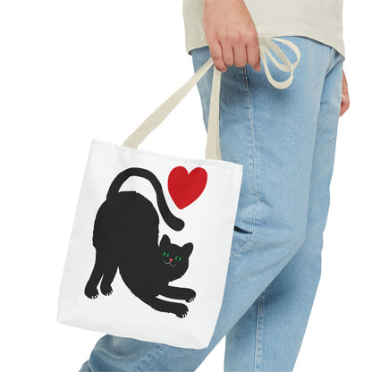 I ♥ Cat Tote Bag - Cute Black Cat Design for Cat Lovers