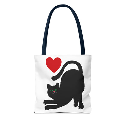 I ♥ Cat Tote Bag - Cute Black Cat Design for Cat Lovers