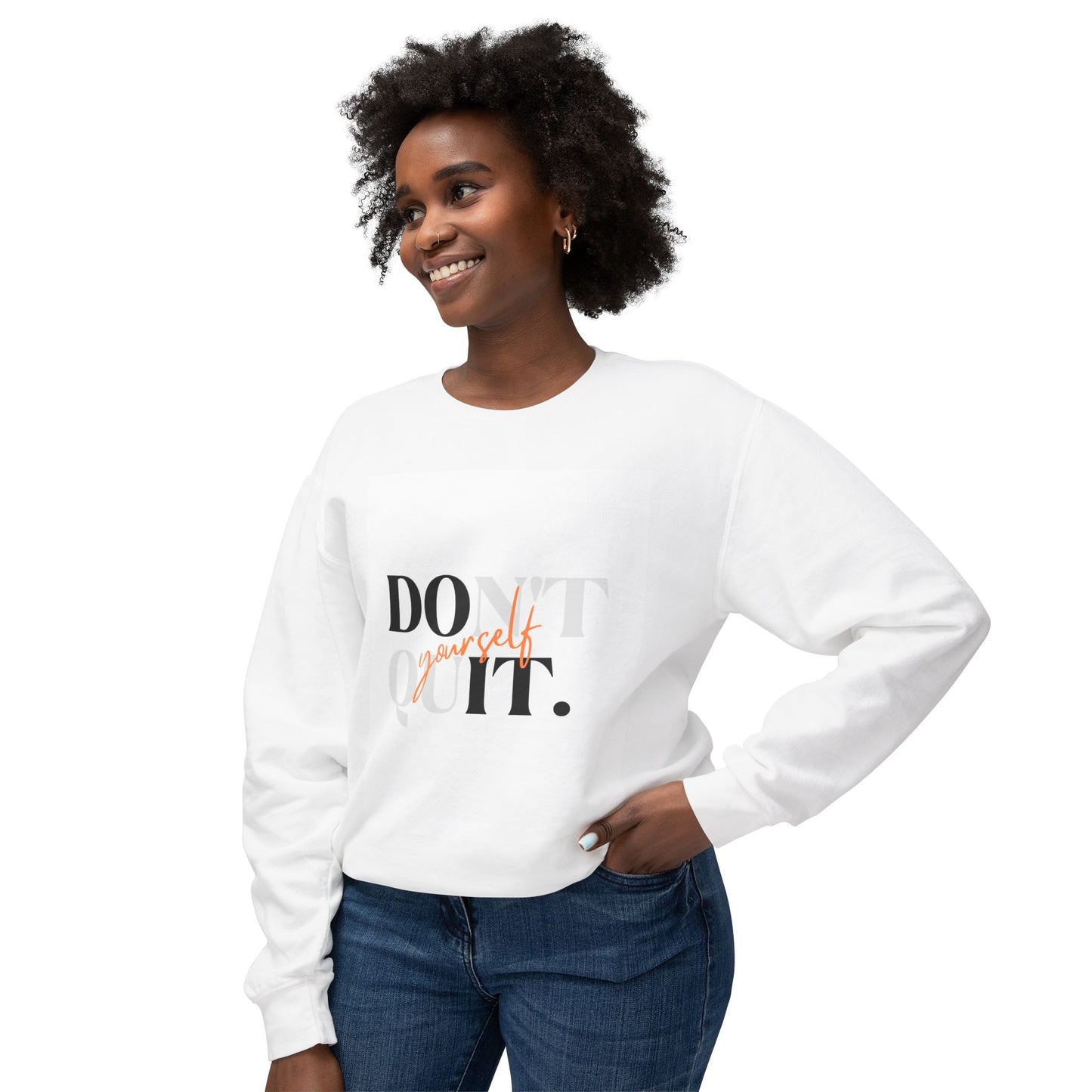 Motivational Crewneck Sweatshirt - 'Don't Quit' Inspirational Apparel