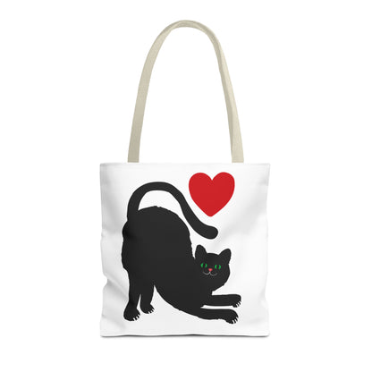 I ♥ Cat Tote Bag - Cute Black Cat Design for Cat Lovers