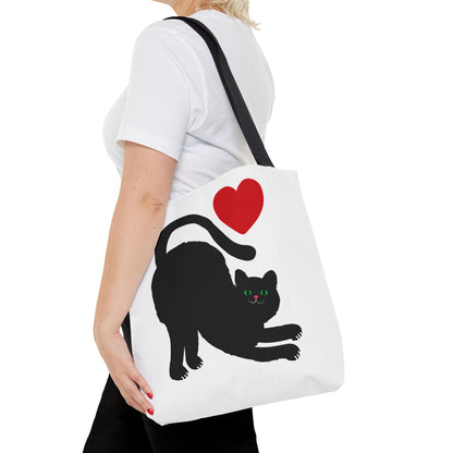 I ♥ Cat Tote Bag - Cute Black Cat Design for Cat Lovers