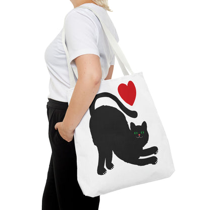 I ♥ Cat Tote Bag - Cute Black Cat Design for Cat Lovers