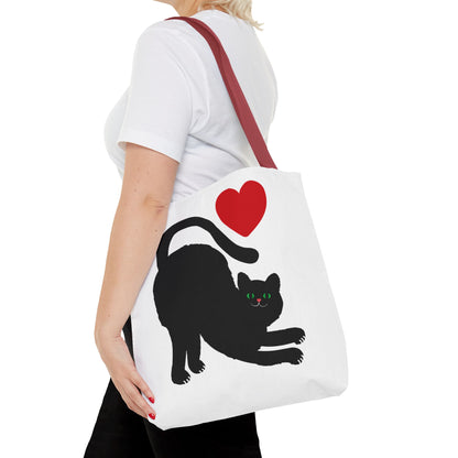 I ♥ Cat Tote Bag - Cute Black Cat Design for Cat Lovers