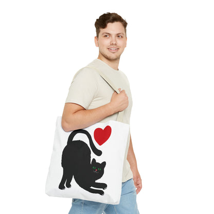 I ♥ Cat Tote Bag - Cute Black Cat Design for Cat Lovers