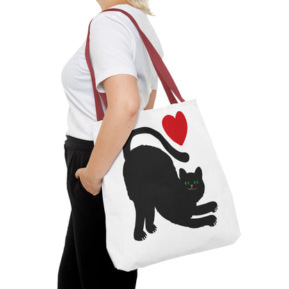 I ♥ Cat Tote Bag - Cute Black Cat Design for Cat Lovers